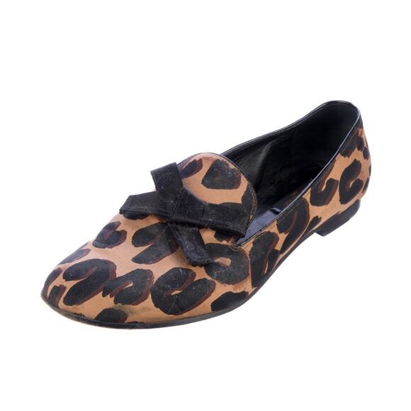 Authentic Louis Vuitton LV Satin Leopard Flat Slip On Loafer Shoes Sz EU 38.5 - Picture 1 of 6
